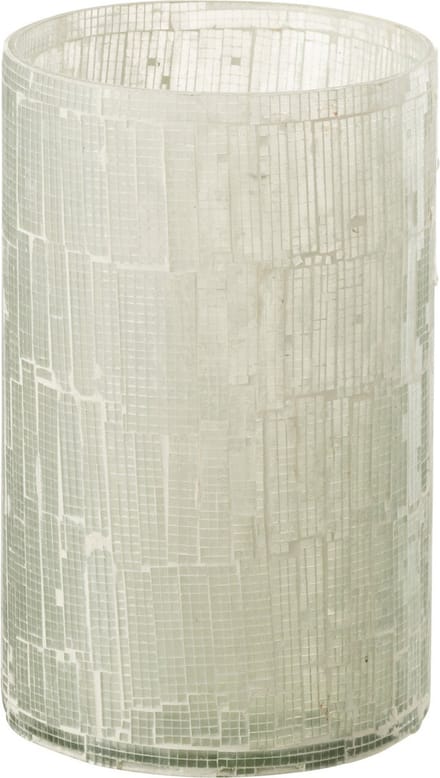 J-Line vaas Mozaiek - glas - lichtgrijs - small - 20 cm hoog