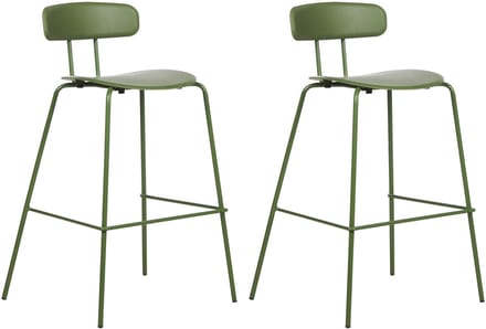 SIBLEY - Barkruk set van 2 - Groen - Synthetisch materiaal