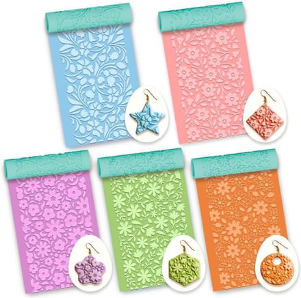 5 Pcs Bloemen Textuur Klei Roller Polymeer Klei Roller Voor Maken Oorbellen Plastic Klei Embossing Roller Tool Voor Craft