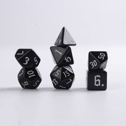 Lapi Toys - Dungeons and Dragons dobbelstenen - D&D dobbelstenen - D&D polydice - 1 set (7 stuks) - Acryl - Zwart