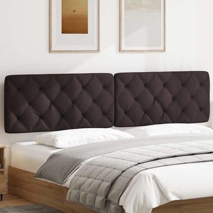 vidaXL - Hoofdbordkussen - 200 - cm - stof - donkerbruin