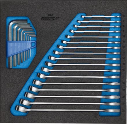 Gedore 2308878 1500 CT2-7 Ring-steeksleutelset 25-delig Sleutelbreedte (metrisch) 07 - 19 mm