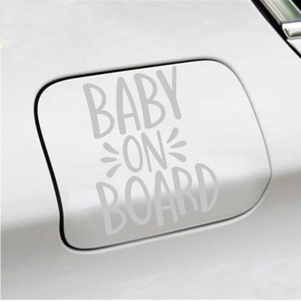 Bumpersticker - Baby On Board - 13 X 10 - Licht Grijs