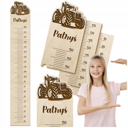 SMX Design - Kindergroeimeter - 150cm - Gepersonaliseerd - Hout - Natuurlijk