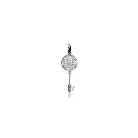 Zinzi zilveren hanger sleutel wit ZIH965