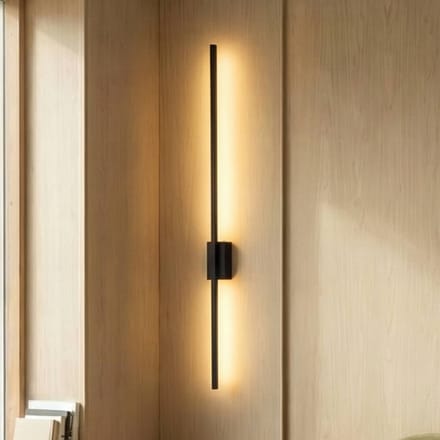 TK Lighting LED wandlamp Flash, zwart, hoogte 108 cm metaal 1-lamp