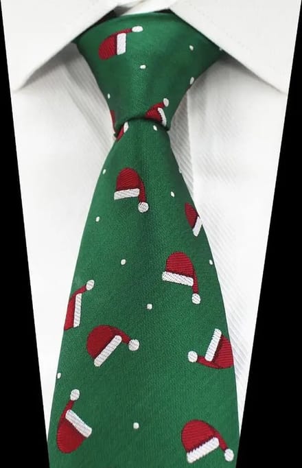 Sorprese Stropdas - Kerst Stropdas - 100% Zijde - Groen - Stropdassen - Model 5 - Cadeau
