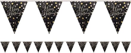 RIETHMULLER - Schitterende vlaggenlijn feest 4 m Happy Birthday
