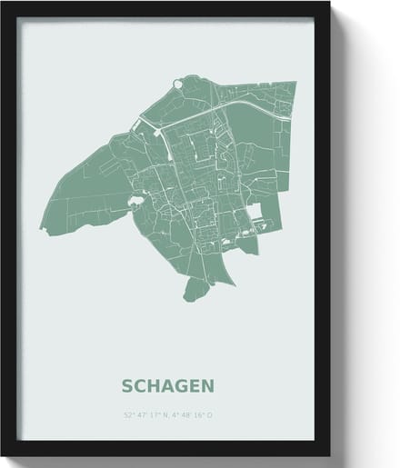 Poster Schagen A2 - 42 x 59,4 cm - Groen (Exclusief Lijst)