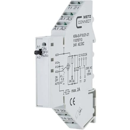 Metz Connect 11070713 Koppelelement 24, 24 V/AC, V/DC (max) 2x wisselcontact Piece 1 stuk(s)