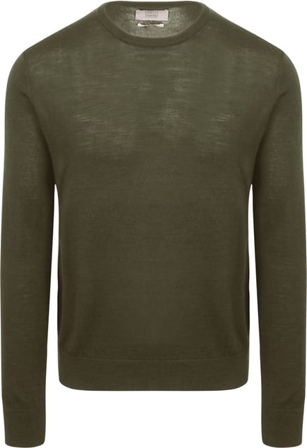 King Essentials The John Pullover Merino Army Groen - Maat XXL - Heren - Pullovers