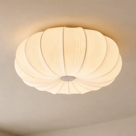 Lindby plafondlamp Marielle, Ø 55 cm, wit, textiel, 3x E27