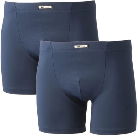 Set heren boxershorts - microvezel - 2-pack - marine - maat M