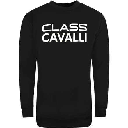 Cavalli Class zwart sweatshirt met vastgeschroefd logo