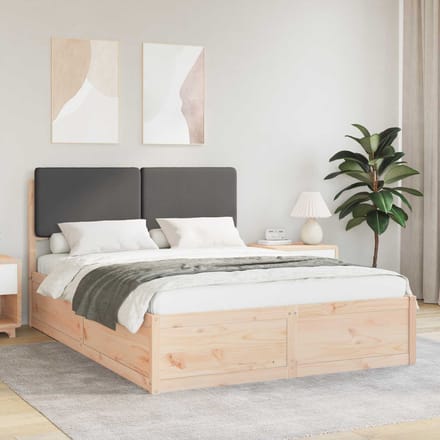 vidaXL - Bedframe - met - Gevoerde - Hoofdbord - Donkergrijs - 160 - x - 200 - cm