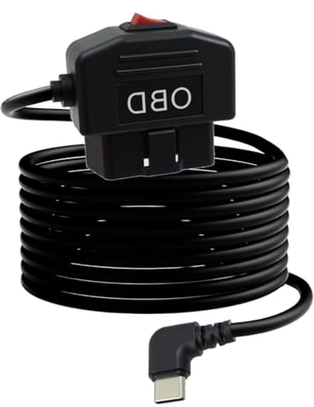 OBD-stroomkabel voor dashcamera's - 3,5m hardwire kit met schakelaar en 24/7 bewaking