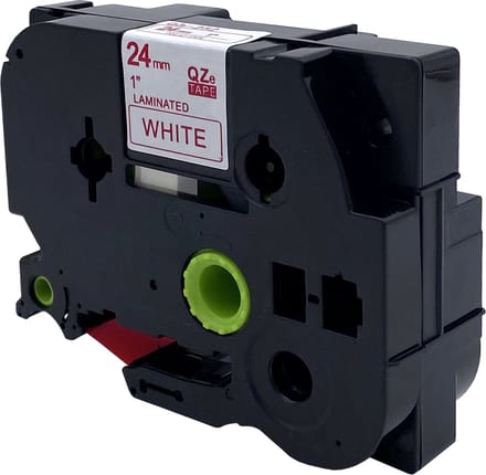 DULA Brother Compatible label tape- Tze-252 - 1 cassette - Brother P-Touch - Rood op wit - 24mm x 8m