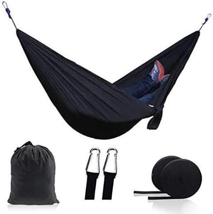 Hangmat 2 Persoon - Parachute Hangmat - Kamperen Reizen - Ultralicht Compact - 200kg Max - Geel