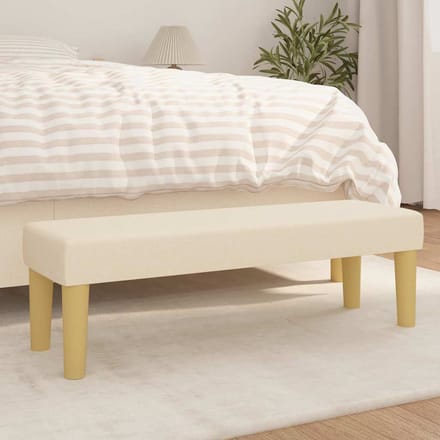 vidaXL - Bank - Crème - 100 - x - 30 - x - 30 - cm - Stof