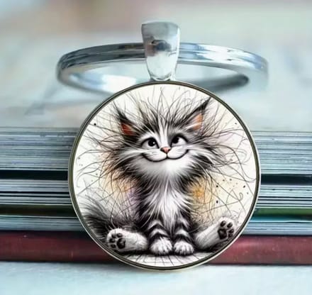 Schattige sleutelhanger katje "Fluffie"