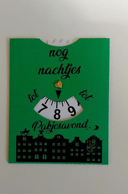 Aftelschijf voor pakjesavond, Groene aftelschijf, Sinterklaas, Kinderfeest, 5 dec