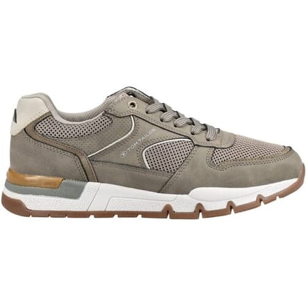 Tom Tailor - Sneakers met mesh inzetstuk - Maat 40 - mud