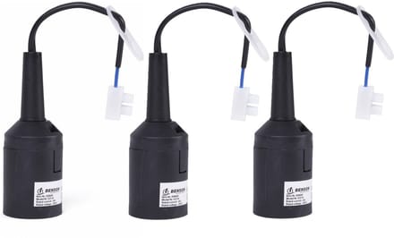 Benson Verhuisfitting - 3x - E27 - zwart - fitting met kroonsteen en kabel