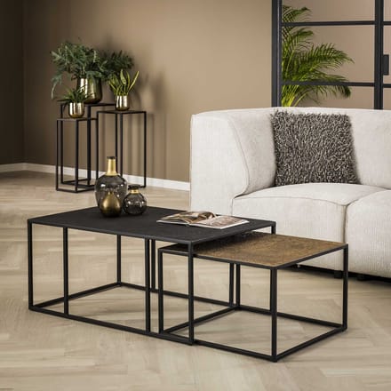 AnLi Style Salontafel set/2 rechthoek iron metallic
