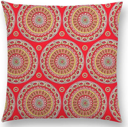 Mandala kussenhoes Red Sun – DUBBELZIJDIG BEDRUKT - Soft Touch – 45x45 cm
