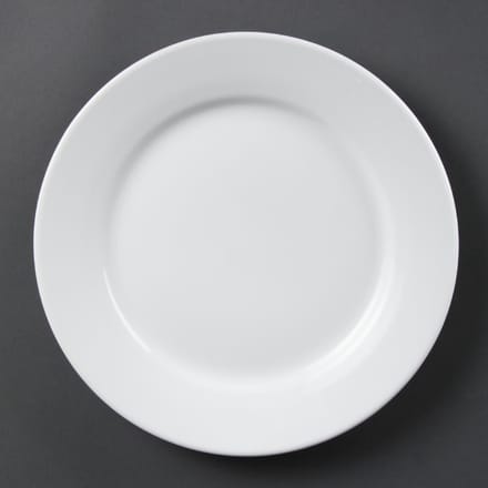 Olympia Whiteware borden met brede rand | 25 Ø cm | 12 Stuks