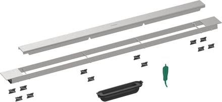 Hansgrohe RainDrain Match Plus - Douchegoot 90 cm, met rooster, mat wit 56216700