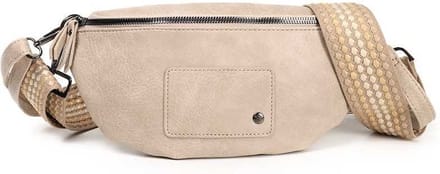 Crossbodytasje met geweven schouderriem, naturel, Neede