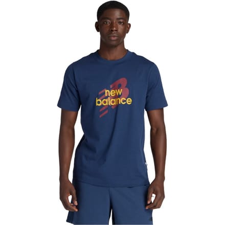 New Balance - Anglar Logo T-shirt Blauw M