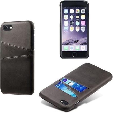 Hybride Back Cover met 2 Opbergvakjes voor iPhone 7 _ Zwart