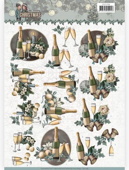 Happy New Year - Christmas wishes 3D-Knipvel Amy Design 1 stuks