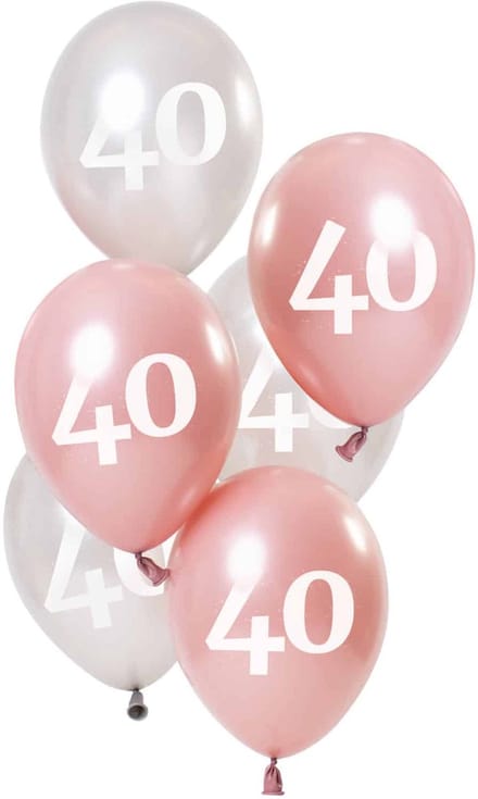 Folat - Ballonnen Glossy Pink 40 Jaar (6 stuks)