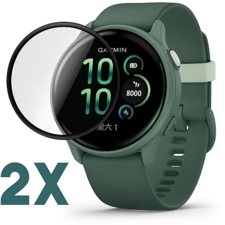 Screenprotector geschikt voor Garmin Vivoactive 6 – 2-Pack - Volledige cover - Hoge kwaliteit screen protector - PMMA – 2 stuks - TechDefend