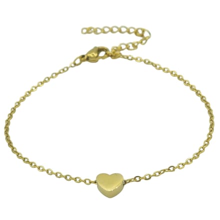 Dames armband met hartje - Premium gold-plated staal- Goudkleurig