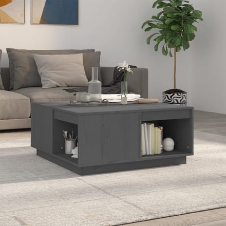 vidaXL - Salontafel - 80x81x36,5 - cm - massief - grenenhout - grijs