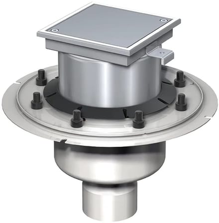 ACO Reinigingsstuk FinorCR DN100/M125/90 Graad/ V2A/2-dlg/Deksel V2A, 9288.20.34
