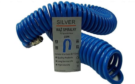 Silver Serie - Pneumatische Spiraalslang - 15m - PU - Blauw