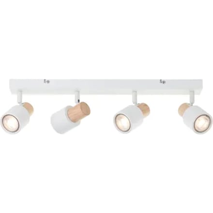 Brilliant Pini - Plafondspotbalk - GU10 max 4x10W - Wit/Hout