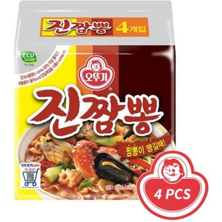 Paquet de ramen épicé aux fruits de mer Ottogi/Jin-Jjamg-Bbong 130 g x 4 (2 possibilités) 8PCS