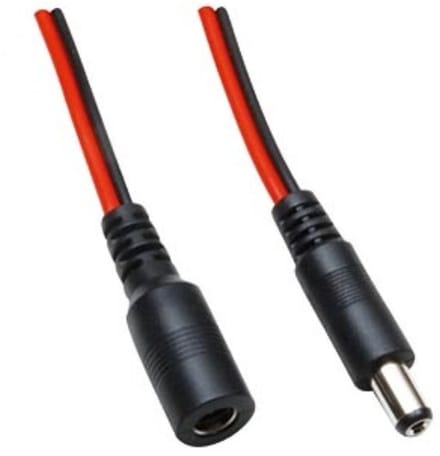 DC plug (m) - DC plug (v) verlengkabel - 5,5mm x 2,1mm - max. 12V/10A / rood/zwart - 3 meter