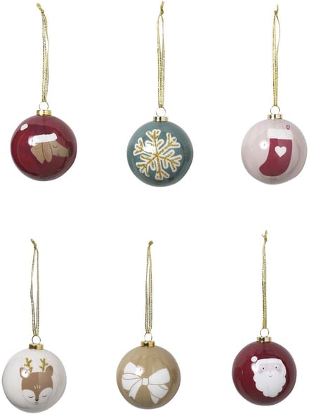 Vertbaudet Set van 6 kerstballen in 3D