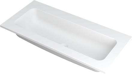 INK® Faktor wastafel polystone centraal zonder kraangat 100x45x1,5cm, mat wit