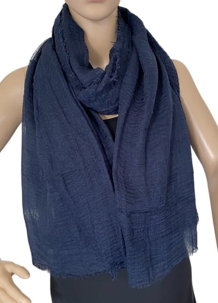 Dames effen kleur sjaal donkerblauw