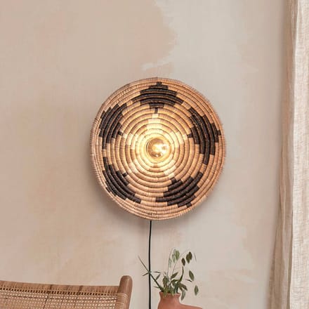 GOOD&MOJO Wandlamp Andros - Naturel/Zwart - Ø45cm - Binnen Scandinavisch