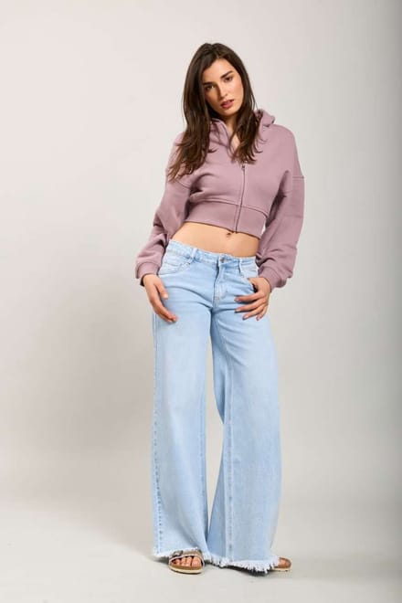 Toxik3 - lage taille jeans gerafeld