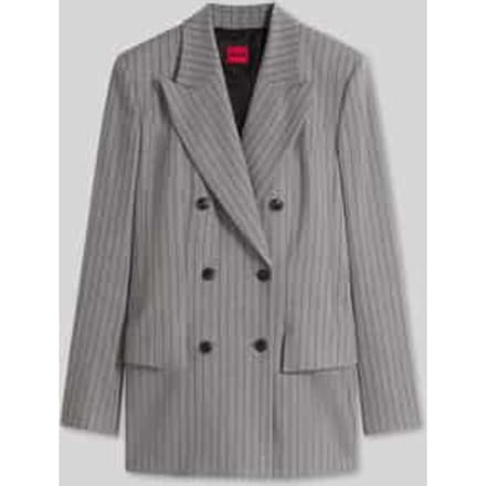 Regular fit lange blazer met viscose, model 'Ankati'